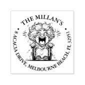 笑う大声のおばあちゃんテーマ セルフインキングスタンプ (デザイン)