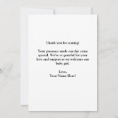 笑う女の子Tレックスベビーピンク サンキューカード (裏面)