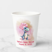 笑う女の子Tレックスベビーピンク 紙コップ (正面)