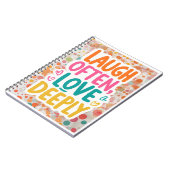 「笑う度に深く愛す感動的」 ノートブック (左側)