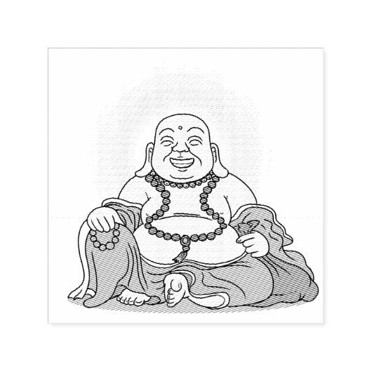 笑う弥勒仏の自己の印鑑 セルフインキングスタンプ (デザイン)