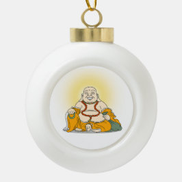 笑う弥勒仏クリスマス装飾 セラミックボールオーナメント