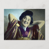 笑う日本の女の子ヴィンテージ ポストカード (正面)