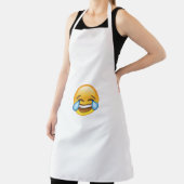 笑う泣き叫び喜びの涙の絵文字 エプロン (インサイチュ)