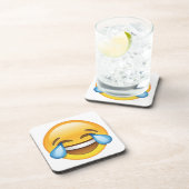 笑う泣き叫び喜びの涙の絵文字 コースター (右側)