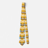 笑う泣き叫び喜びの涙の絵文字 ネクタイ (正面)