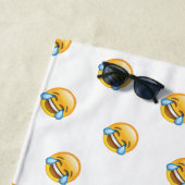 笑う泣き叫び喜びの涙の絵文字 ビーチタオル (インサイチュ)