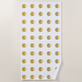 笑う泣き叫び喜びの涙の絵文字 ビーチタオル (正面)