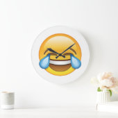 笑う泣き叫び喜びの涙の絵文字 ラージ壁時計 (ホーム)
