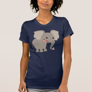 笑う漫画の象の女性のTシャツ Tシャツ