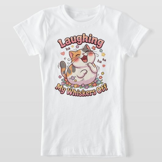 笑う猫のひげ Tシャツ (レイダウン)