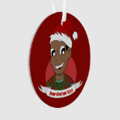 笑う男のクリスマスの漫画 オーナメント (正面)