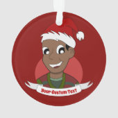 笑う男のクリスマスの漫画 オーナメント (裏面)