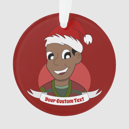 笑う男のクリスマスの漫画 オーナメント (正面)