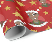 笑う男のクリスマスの漫画 ラッピングペーパー (ロールコーナー)