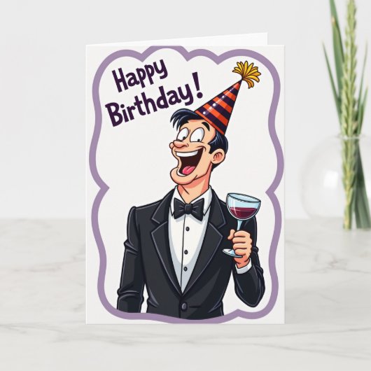 笑う男の誕生日カード カード (正面)