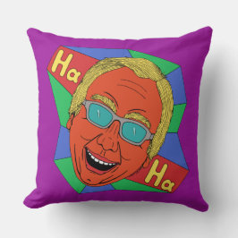 笑う男（アーティストセルフポートレート） クッション