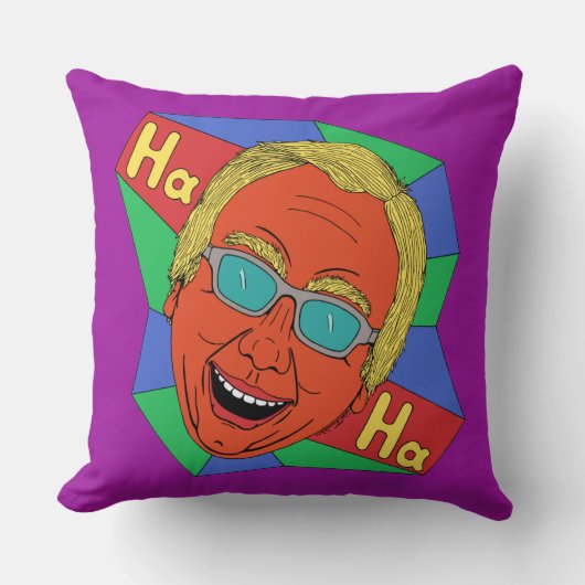 笑う男（アーティストセルフポートレート） クッション (正面)