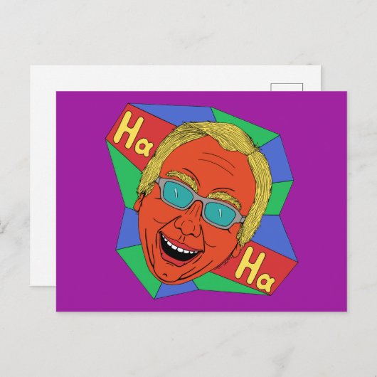 笑う男(アーティストセルフポートレート) ポストカード (正面/裏面)