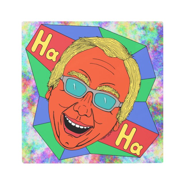 笑う男（アーティストセルフポートレート） メタルプリント (正面)