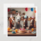 笑う祝馬の誕生日、馬 招待状 (正面/裏面)