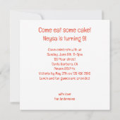 笑う祝馬の誕生日、馬 招待状 (裏面)