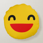 笑う絵文字かわいい丸い枕 ラウンドクッション (裏面)