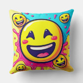 笑う絵文字スプラッシュパーティー クッション (裏面)