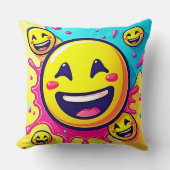 笑う絵文字スプラッシュパーティー クッション (正面)
