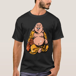 笑う脂肪の仏ベクトルグラフィック笑みを浮かべて芽 Tシャツ