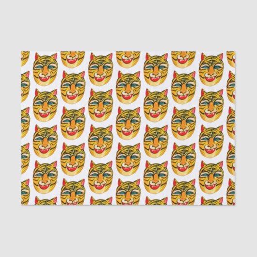 笑う虎の水の色のパターン 薄葉紙 (正面)