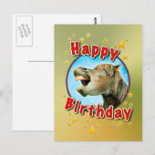 笑う馬からのハッピーバースデー ポストカード (正面/裏面)