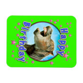 笑う馬からのハッピーバースデー マグネット (横)