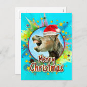 笑う馬から聖降誕祭お目出とう シーズンポストカード (正面/裏面)