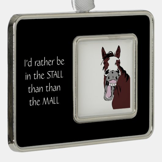 笑う馬のカスタマイズストールよりもモール引用文 シルバープレートフレームオーナメント (右)