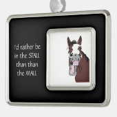 笑う馬のカスタマイズストールよりもモール引用文 シルバープレートフレームオーナメント (左)