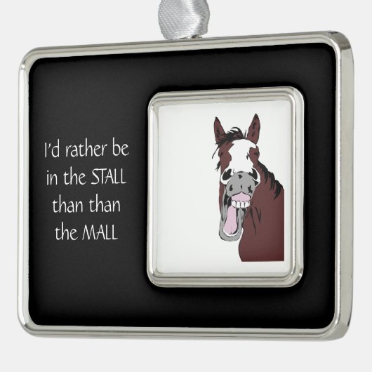 笑う馬のカスタマイズストールよりもモール引用文 シルバープレートフレームオーナメント (左)