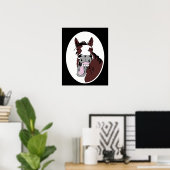 笑う馬の漫画の動物 ポスター (ホームオフィス)