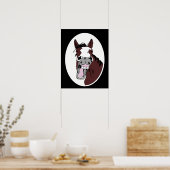 笑う馬の漫画の動物 ポスター (キッチン)