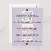 笑う，話す，夢，スマイル，恋はがき ポストカード (正面/裏面)