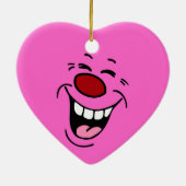 笑う:風船や花のためのハートオーナメント セラミックオーナメント (裏面)