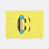 笑うEmoji フリースブランケット (正面(横))