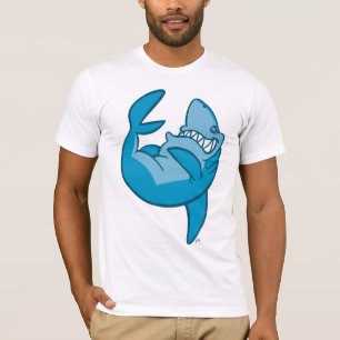 笑うTシャツを転がっている漫画の鮫 Tシャツ