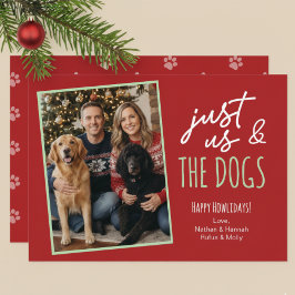 笑えるよ！私たちと犬たちだけのホリデー写真だよ！ シーズンカード