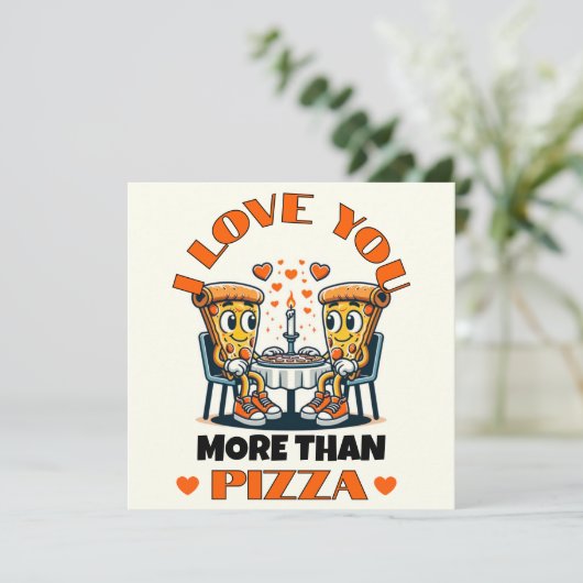 笑えるバレンタインカード ピザよりもっと愛してる シーズンカード (スタンド正面)