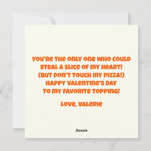 笑えるバレンタインカード ピザよりもっと愛してる シーズンカード (裏面)