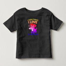 笑える犬用おもちゃ警告ラベル トドラーTシャツ