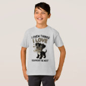 笑える犬用おもちゃ警告ラベル Tシャツ (正面フル)
