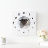 笑おもしろいい犬時計 スクエア壁時計 (ホーム)