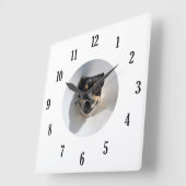笑おもしろいい犬時計 スクエア壁時計 (傾斜)